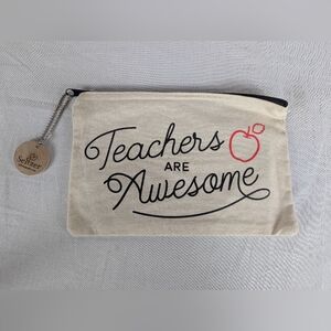 Seltzer Goods Teachers Are Awesome Zippered Pouch Canvas Pencils Back To School